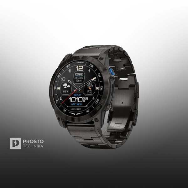 Умные часы GARMIN D2 Mach 1 Pro Aviator c вентилируемым титановым браслетом (010-02804-81)